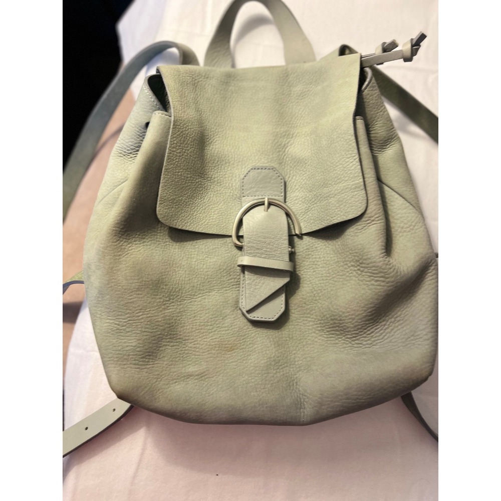 Jigsaw Gray Leather Backpack Rucksack Made in Portugal 7100.J35998